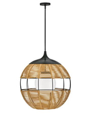 Maddox Pendant in Black & Natural Rope